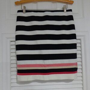 White‎ House Black Market Woman’s  Multicolored Striped Skirt Size 8